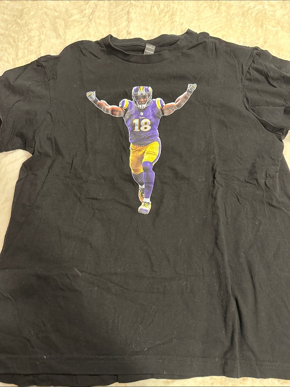 JUSTIN JEFFERSON Black Short Sleeve Graphic Tee MN VIKINGS